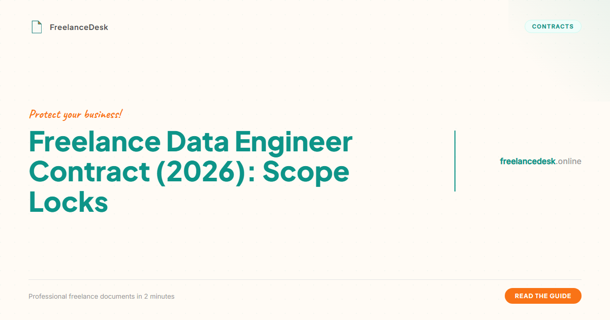 Freelance Data Engineer Contract (2026): Scope Locks | FreelanceDesk