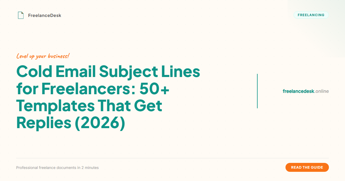 Cold Email Subject Lines for Freelancers: 50+ Templates That Get ...