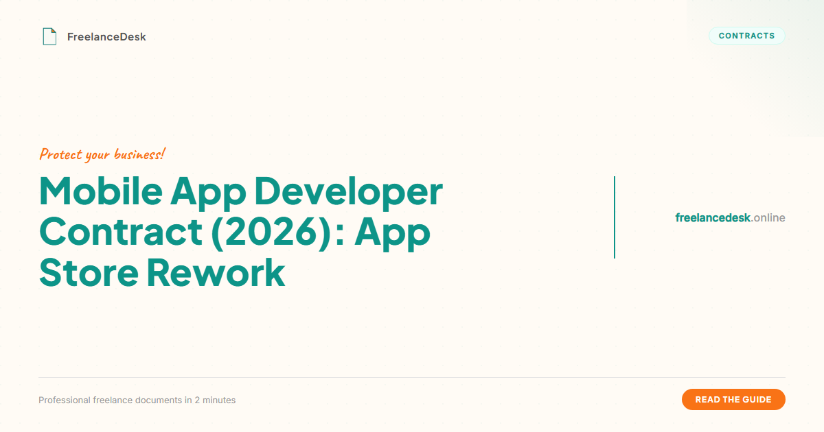 Mobile App Developer Contract (2026): App Store Rework | FreelanceDesk