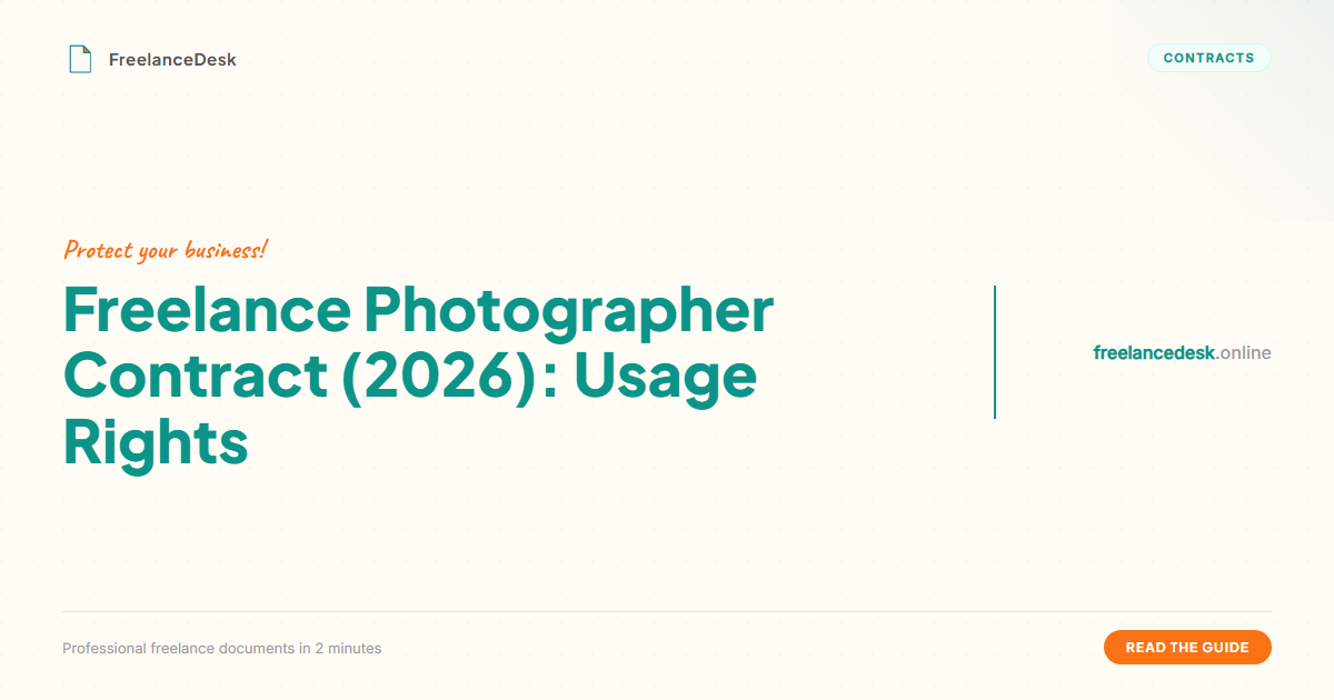 Freelance Photographer Contract (2026): Usage Rights | FreelanceDesk