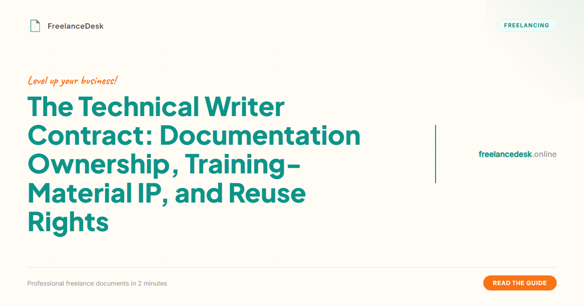 The Technical Writer Contract: Documentation Ownership, Training ...