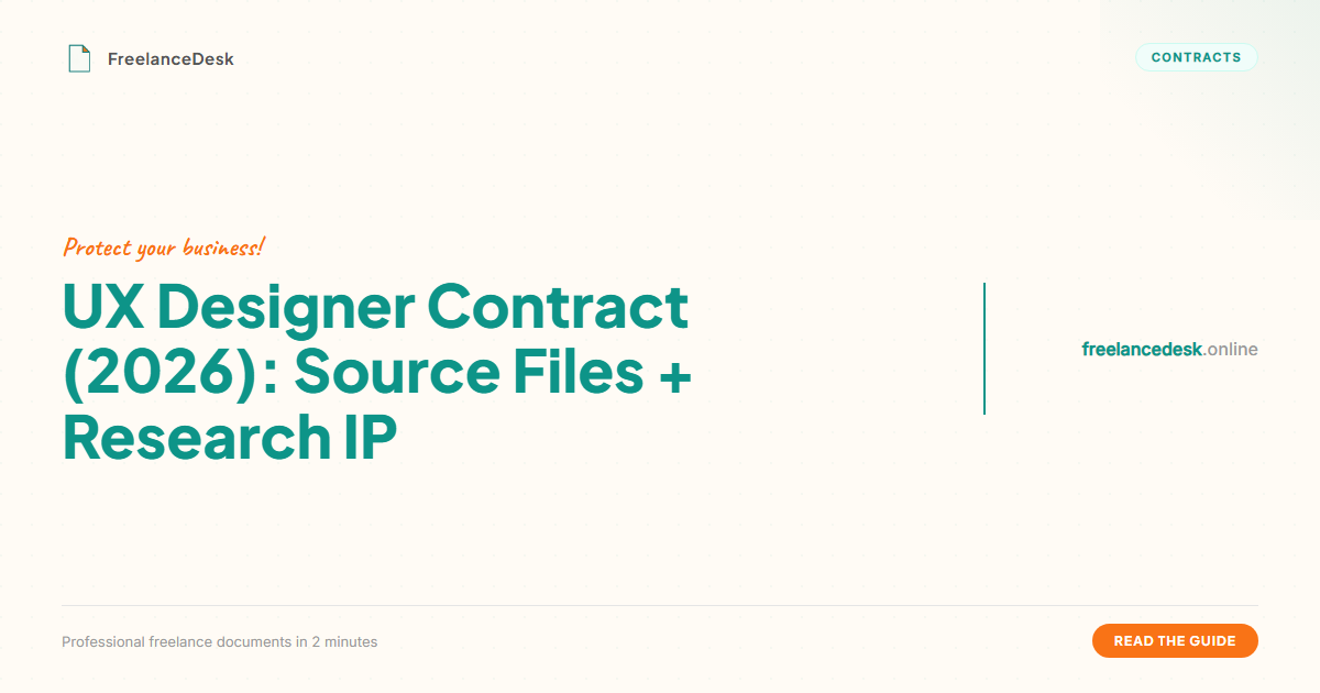 UX Designer Contract (2026): Source Files + Research IP | FreelanceDesk